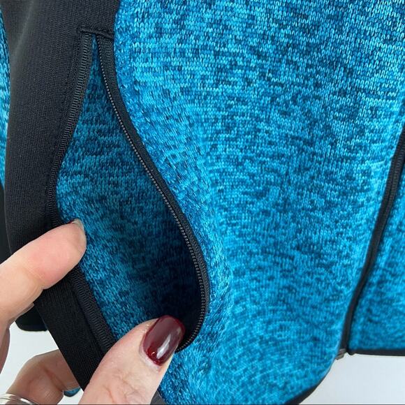 Andrew Marc Womens Full Zip Jacket Sweatshirt Athleisure Medium Teal Black - Picture 8 of 10